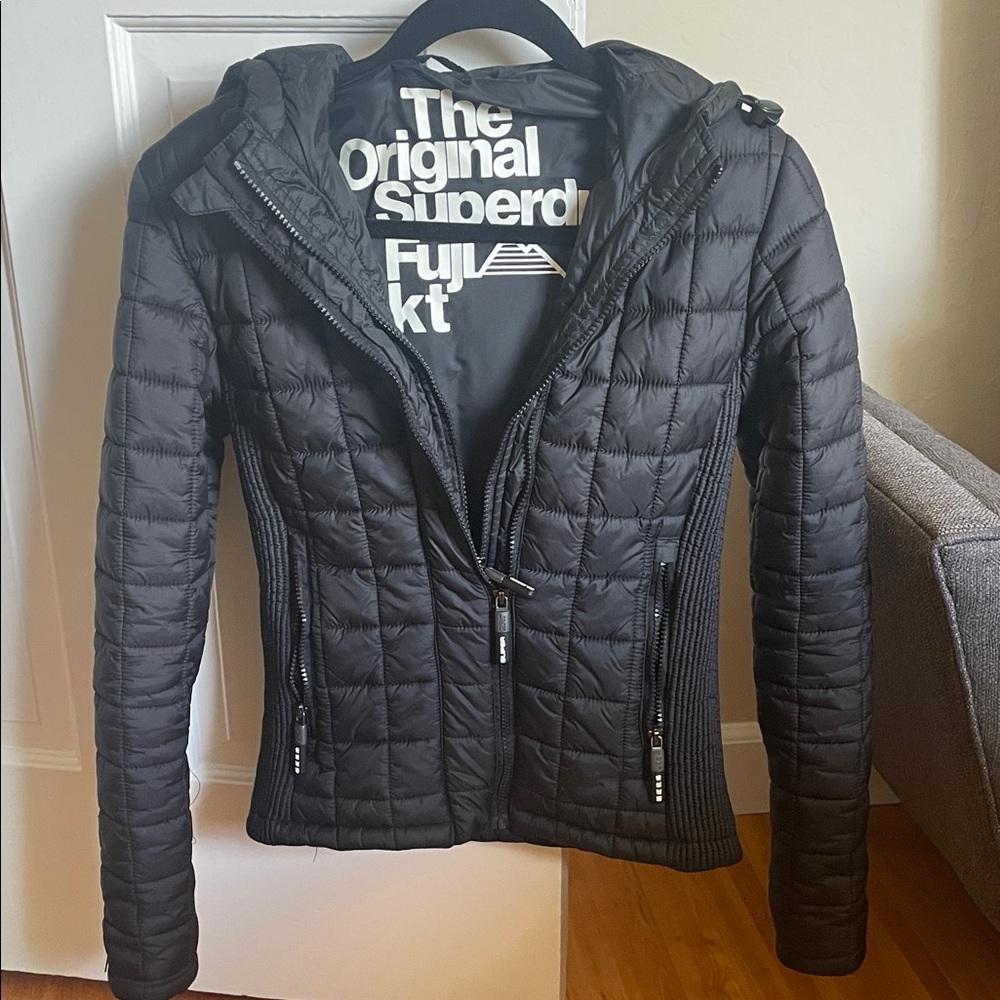 Superdry Women's Quilted Black Ski Jacket